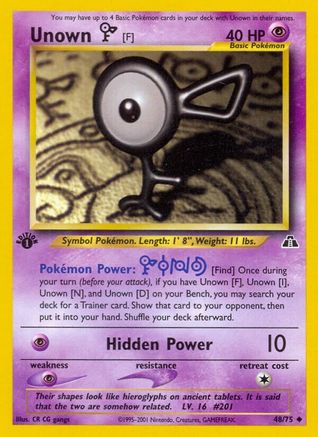 Image of Unown [F] (48/75) [Neo Discovery 1st Edition]