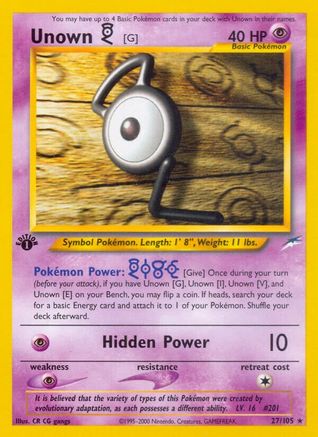Image of Unown [G] (27/105) [Neo Destiny 1st Edition]