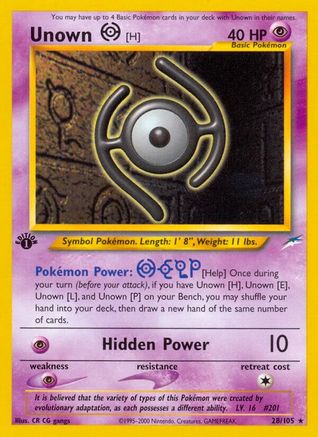 Image of Unown [H] (28/105) [Neo Destiny 1st Edition]