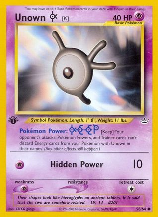 Image of Unown [K] (58/64) [Neo Revelation 1st Edition]