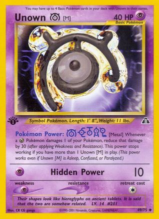 Image of Unown [M] (49/75) [Neo Discovery 1st Edition]
