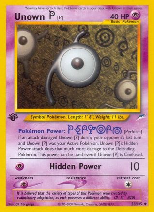 Image of Unown [P] (58/105) [Neo Destiny 1st Edition]
