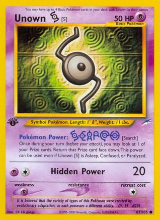 Image of Unown [S] (87/105) [Neo Destiny 1st Edition]
