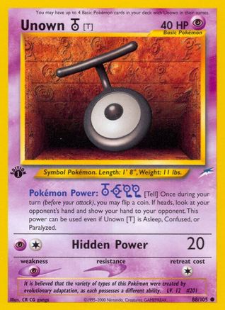 Image of Unown [T] (88/105) [Neo Destiny 1st Edition]
