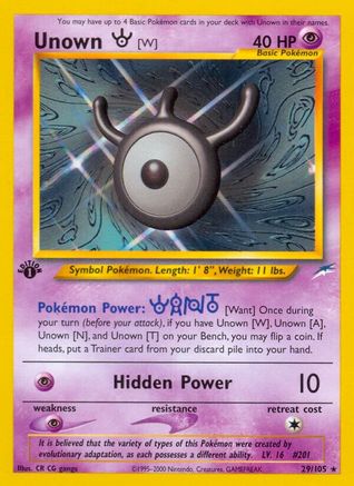 Image of Unown [W] (29/105) [Neo Destiny 1st Edition]