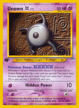 Image of Unown [X] (30/105) [Neo Destiny 1st Edition]