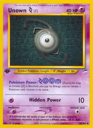Image of Unown [Z] (60/105) [Neo Destiny 1st Edition]