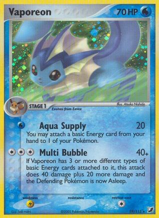Image of Vaporeon (19/115) (Stamped) [EX: Unseen Forces]