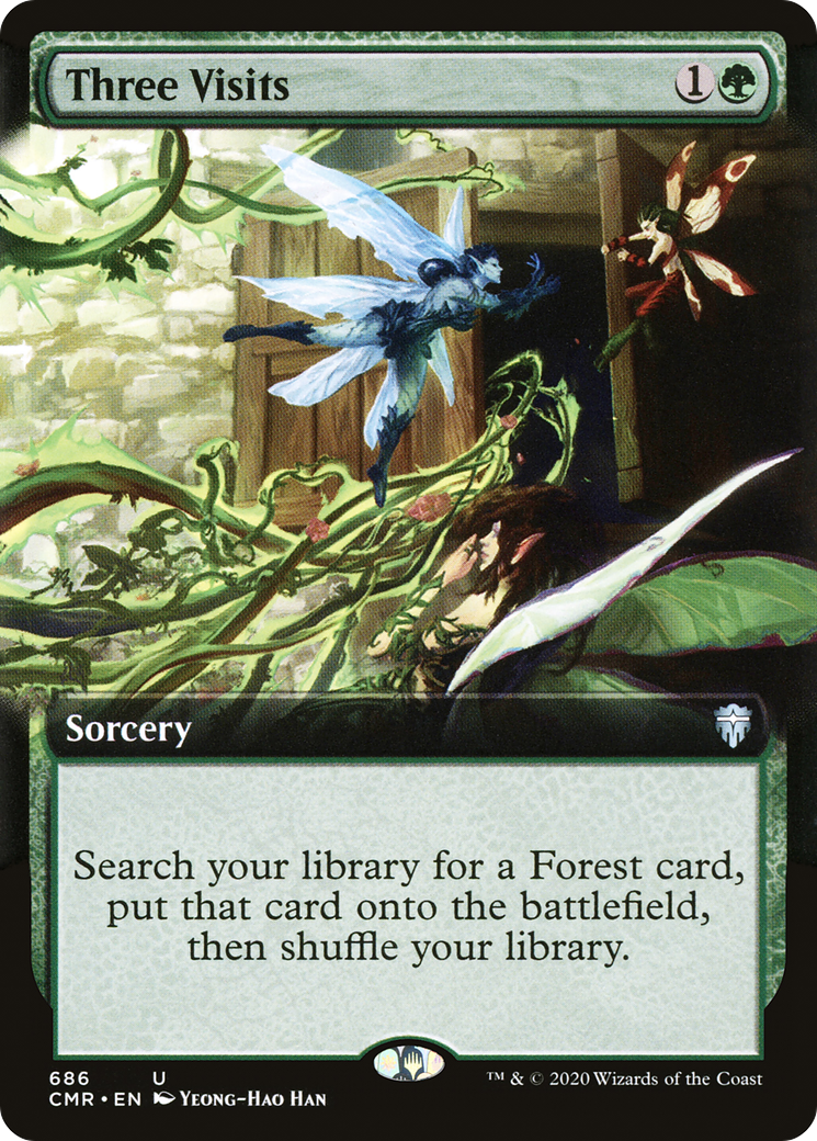 Image of Three Visits (Extended Art) [Commander Legends]