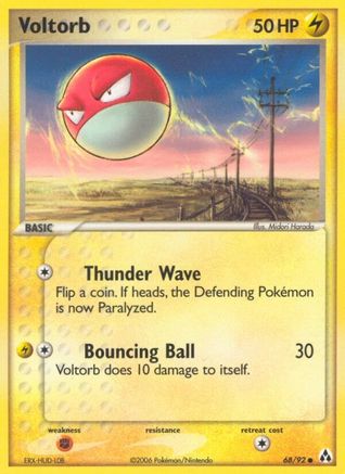 Image of Voltorb (68/92) (Stamped) [EX: Legend Maker]