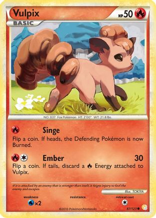 Image of Vulpix (87/123) [HeartGold & SoulSilver: Base Set]