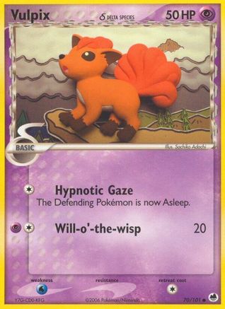 Image of Vulpix (70/101) (Delta Species) (Stamped) [EX: Dragon Frontiers]