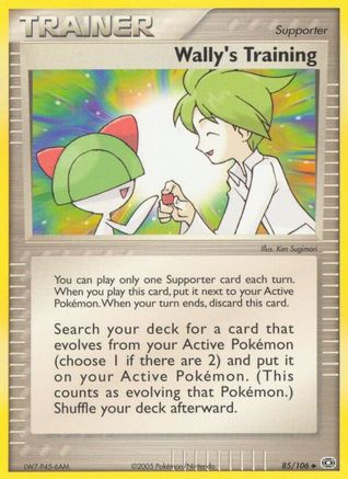 Image of Wally's Training (85/106) (Stamped) [EX: Emerald]
