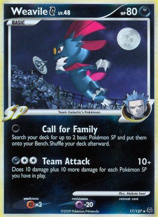 Image of Weavile G (17/127) [Platinum: Base Set]