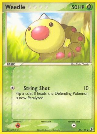 Image of Weedle (87/113) (Stamped) [EX: Delta Species]