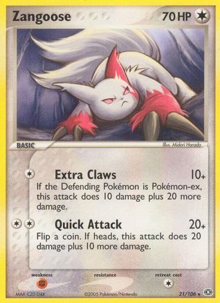 Image of Zangoose (21/106) (Stamped) [EX: Emerald]