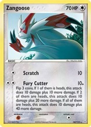 Image of Zangoose (34/110) (Stamped) [EX: Holon Phantoms]