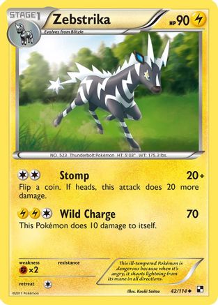 Image of Zebstrika (42/114) [Black & White: Base Set]