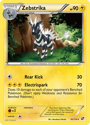 Image of Zebstrika (43/114) [Black & White: Base Set]