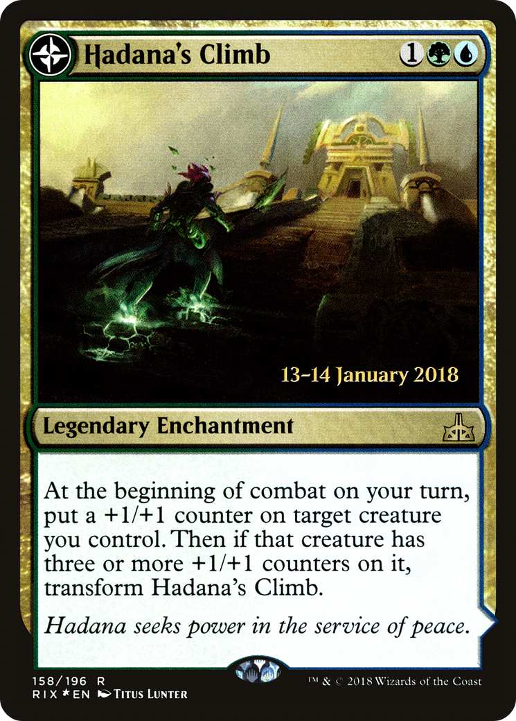 Image of Hadana's Climb // Winged Temple of Orazca [Rivals of Ixalan Prerelease Promos]