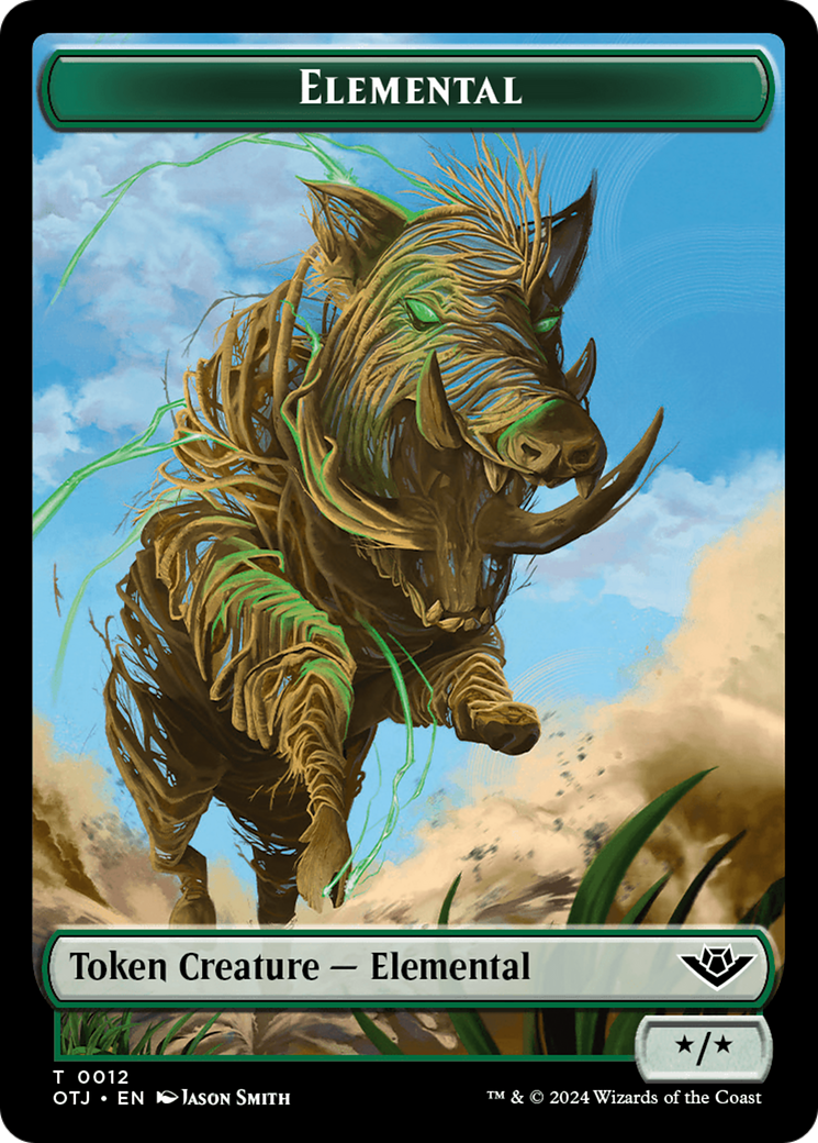 Image of Mercenary // Elemental Double-Sided Token [Outlaws of Thunder Junction Tokens]