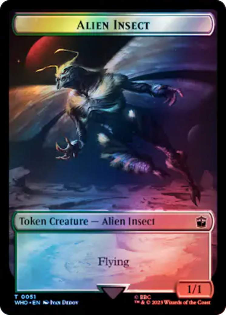 Image of Soldier // Alien Insect Double-Sided Token (Surge Foil) [Doctor Who Tokens]