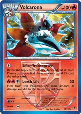 Image of Volcarona (13/101) (Theme Deck Exclusive) [Black & White: Plasma Blast]