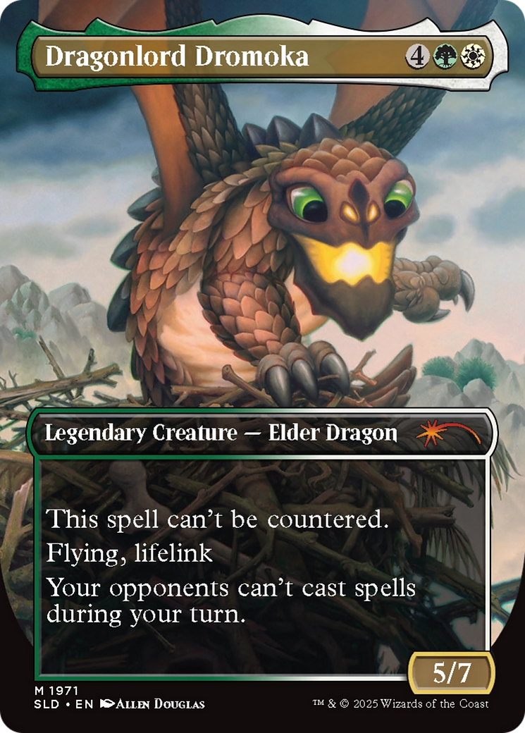 Image of Dragonlord Dromoka // Dragonlord Dromoka (SLD-1971) - Secret Lair Drop (Borderless) Foil