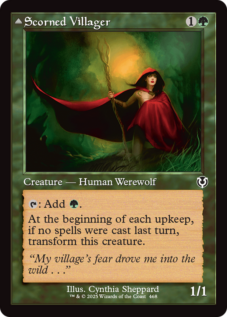 Image of Scorned Villager // Moonscarred Werewolf (Retro Frame) [Innistrad Remastered]