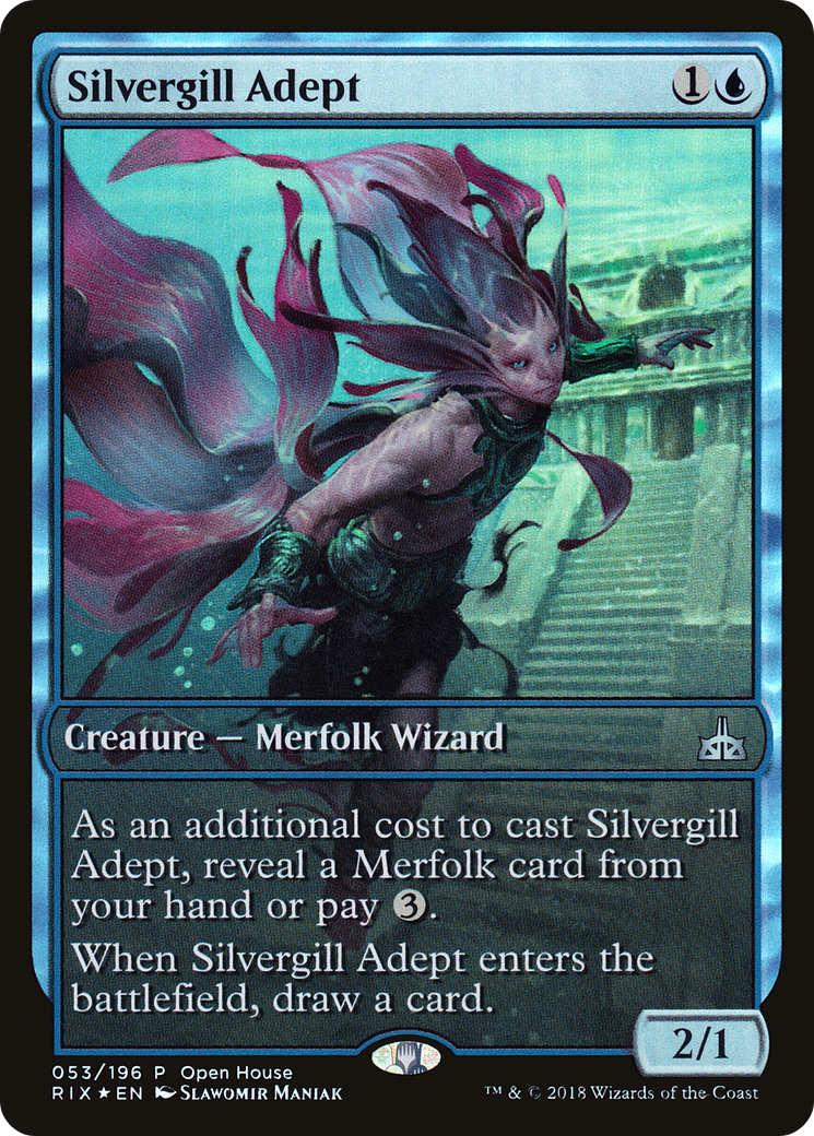 Image of Silvergill Adept (Open House) (Extended Art) [Rivals of Ixalan Promos]