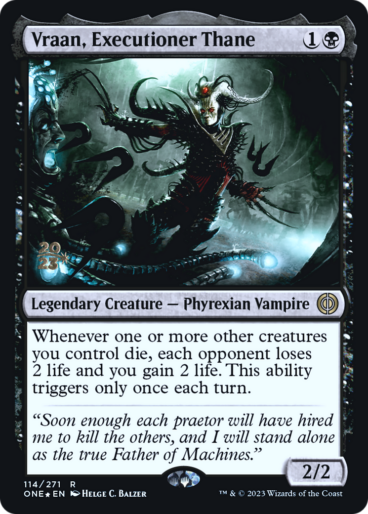 Image of Vraan, Executioner Thane [Phyrexia: All Will Be One Prerelease Promos]