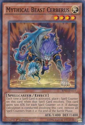 Image of Mythical Beast Cerberus [BP03-EN018] Shatterfoil Rare