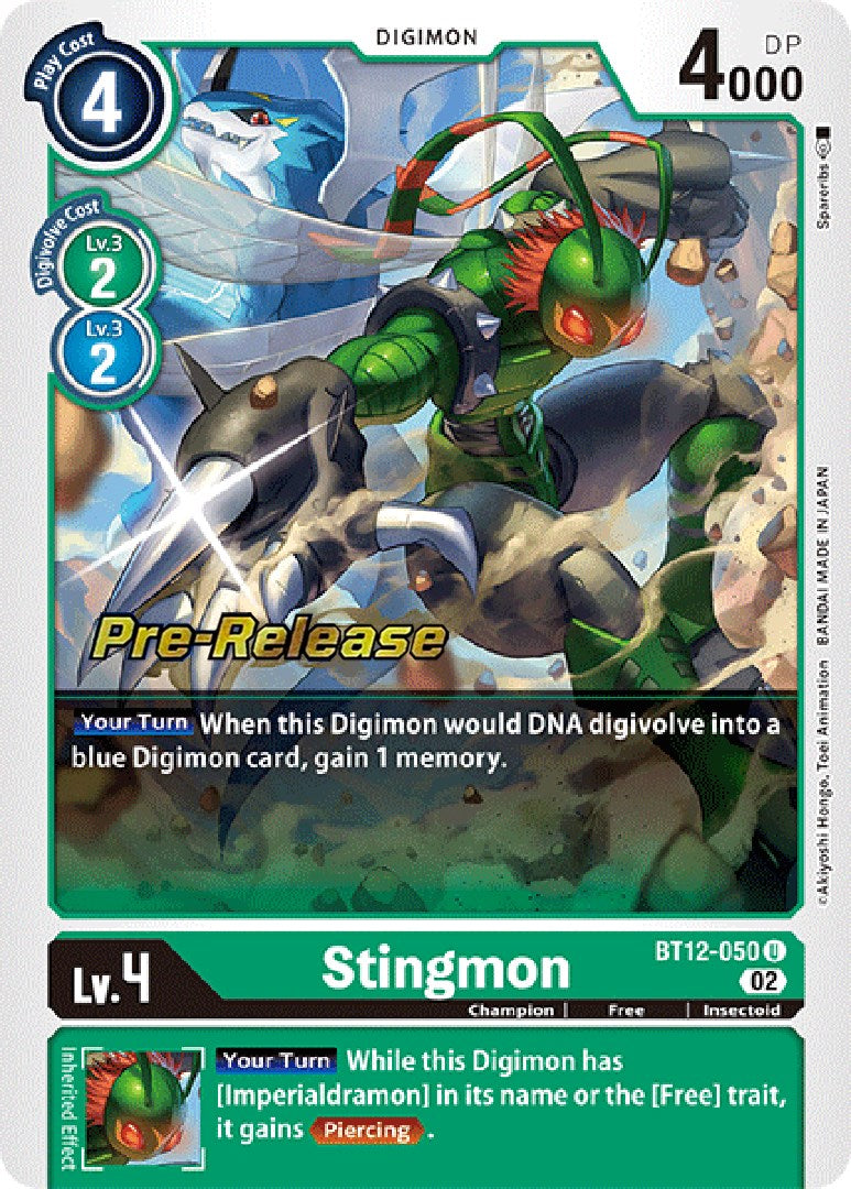 Image of Stingmon [BT12-050] [Across Time Pre-Release Cards]