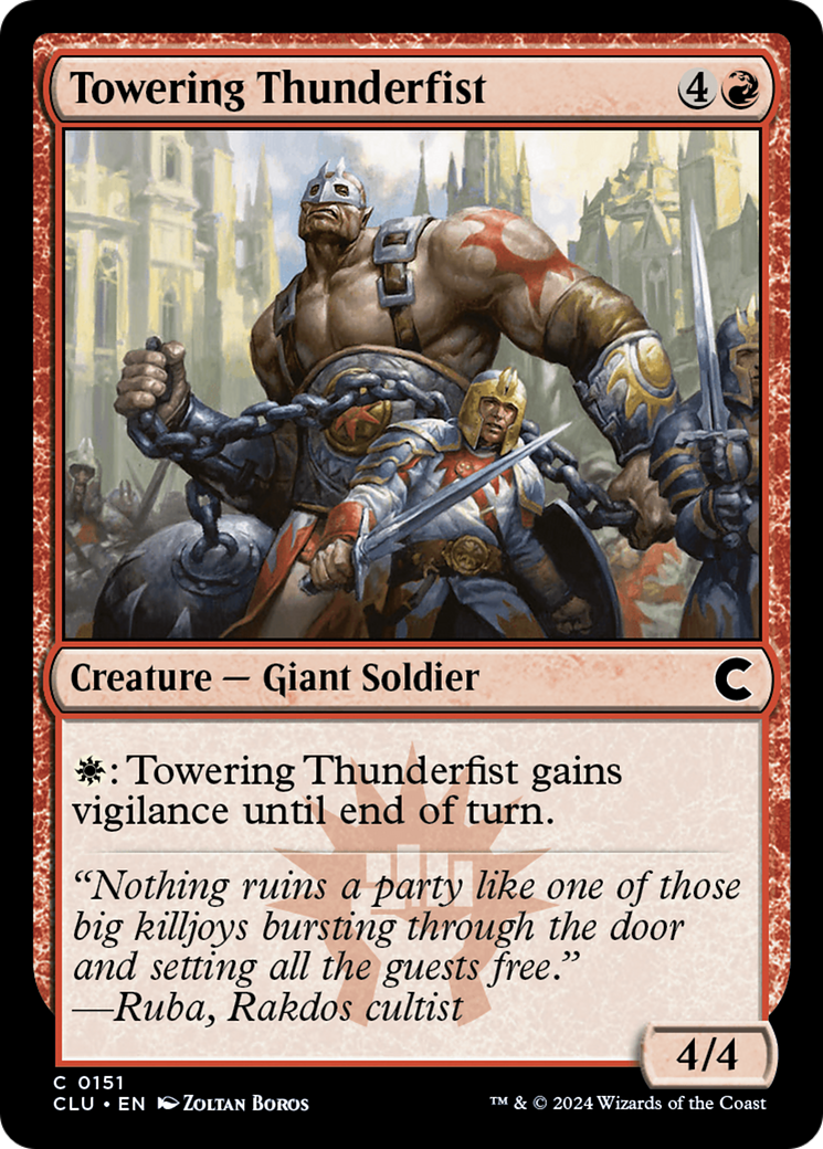 Image of Towering Thunderfist [Ravnica: Clue Edition]