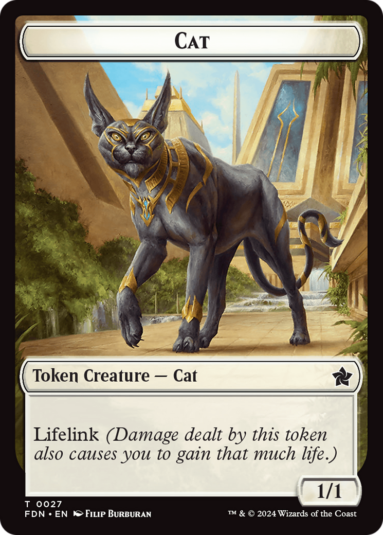 Image of Cat (0027) // Phyrexian Goblin Double-Sided Token [Foundations Tokens]