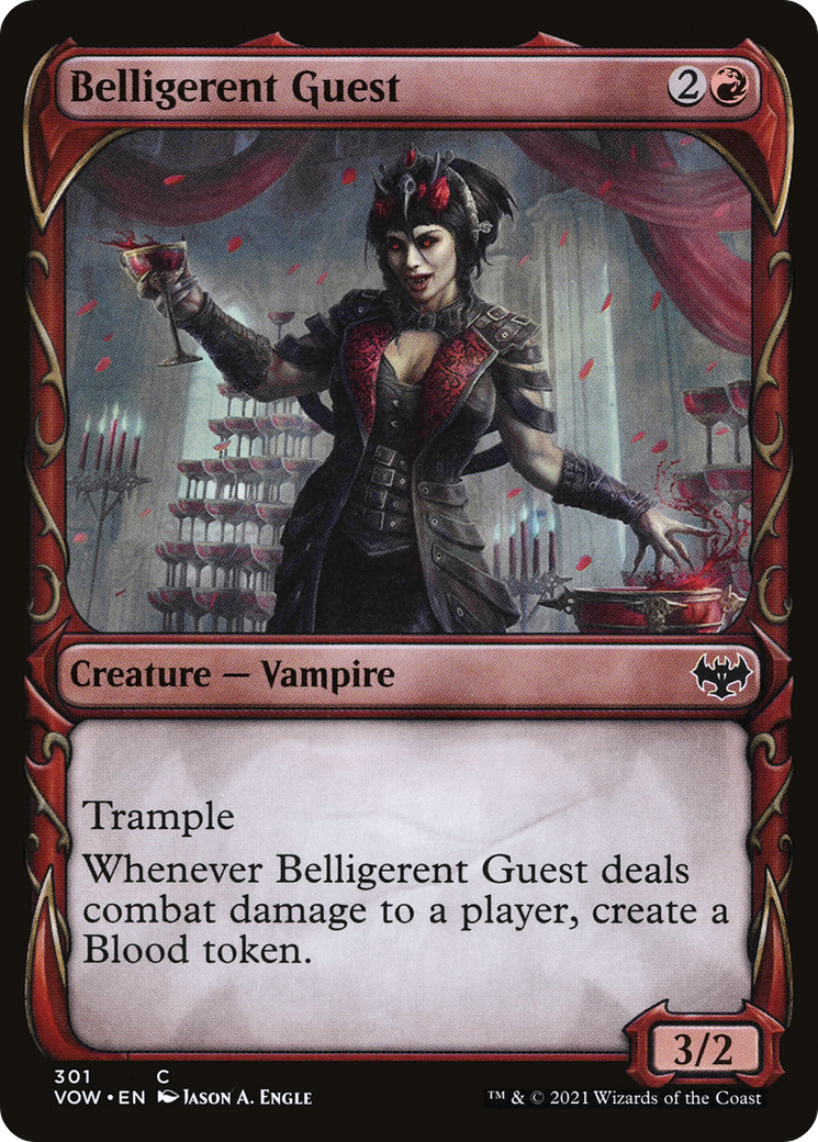 Image of Belligerent Guest (Showcase Fang Frame) [Innistrad: Crimson Vow]