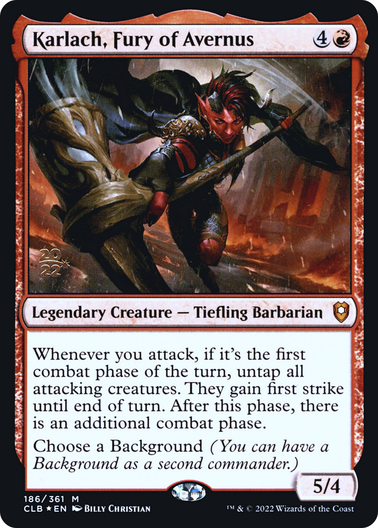 Image of Karlach, Fury of Avernus [Commander Legends: Battle for Baldur's Gate Prerelease Promos]
