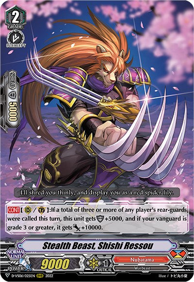 Image of Stealth Beast, Shishi Ressou (D-VS06/025EN) [V Clan Collection Vol.6]