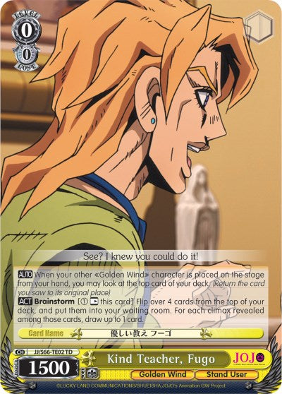 Image of Kind Teacher, Fugo (JJ/S66-TE02 TD) [JoJo's Bizarre Adventure: Golden Wind]