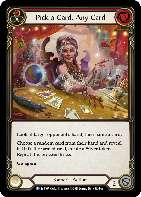 Image of Pick a Card, Any Card (Red) [EVR167] (Everfest)  1st Edition Rainbow Foil