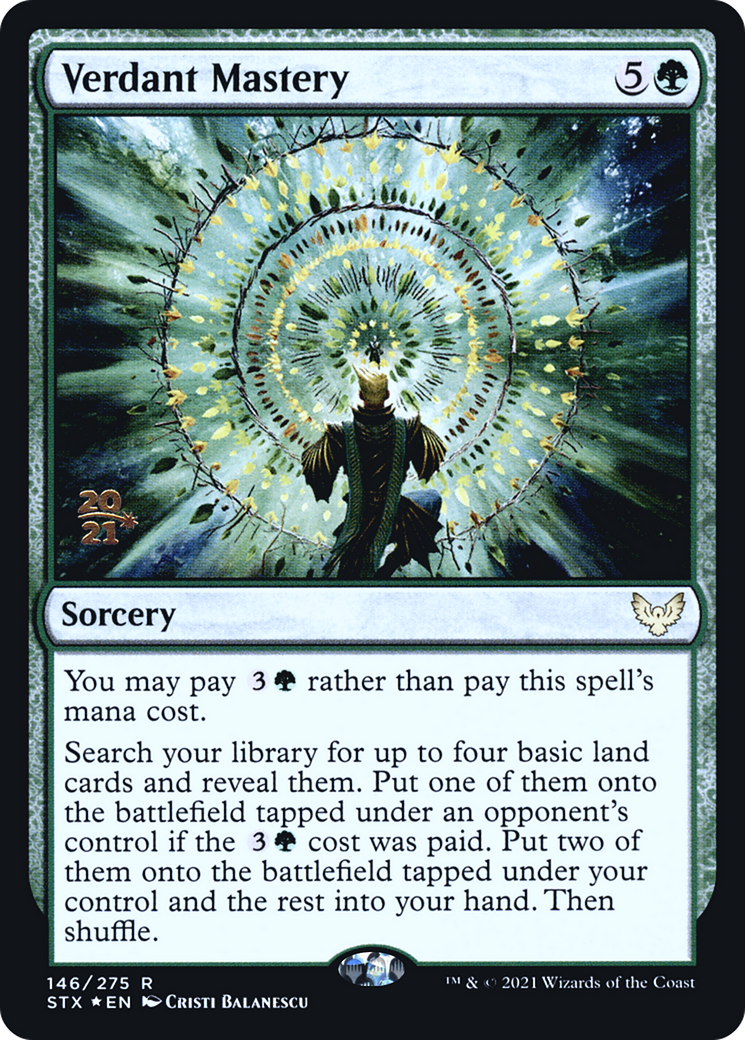 Image of Verdant Mastery [Strixhaven: School of Mages Prerelease Promos]