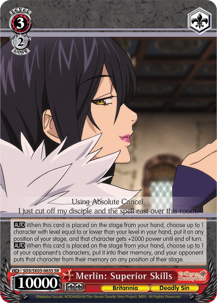 Image of Merlin: Superior Skills (SDS/SX03-063S SR) [The Seven Deadly Sins]