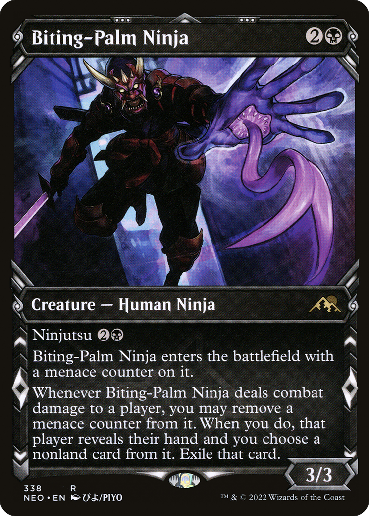 Image of Biting-Palm Ninja (Showcase Ninja) [Kamigawa: Neon Dynasty]