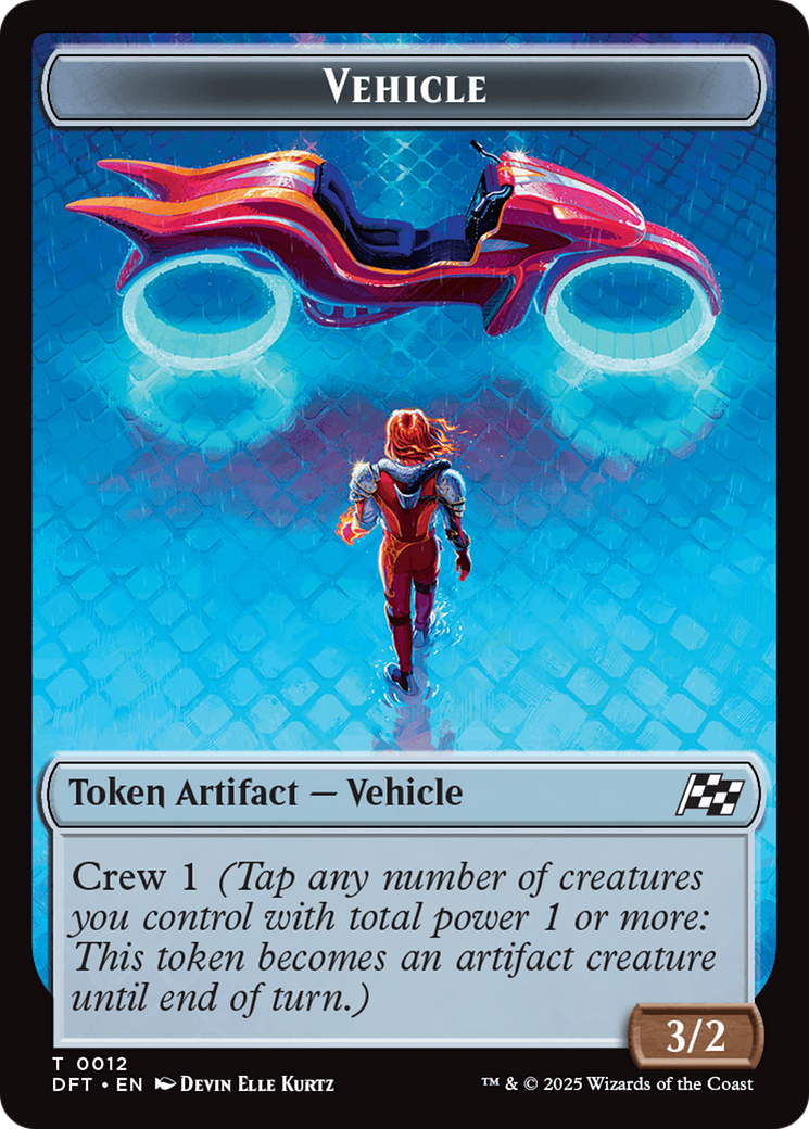 Image of Emblem - Chandra, Spark Hunter // Vehicle Double-Sided Token [Aetherdrift Tokens]