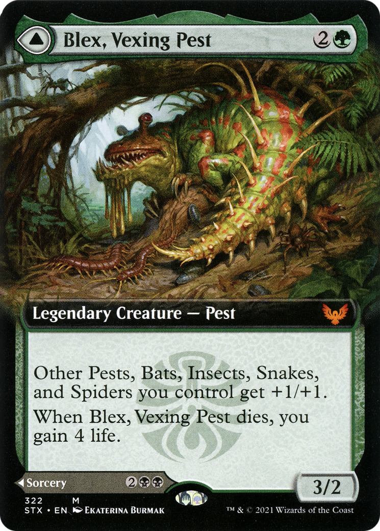 Image of Blex, Vexing Pest // Search for Blex (Extended Art) [Strixhaven: School of Mages]