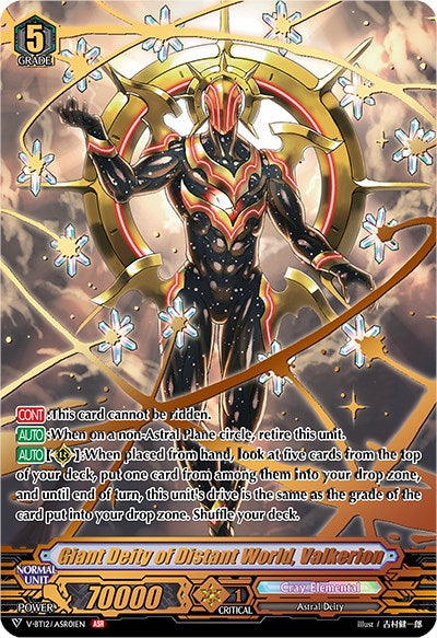 Image of Giant Deity of Distant World, Valkerion (V-BT12/ASR01EN) [Divine Lightning Radiance]