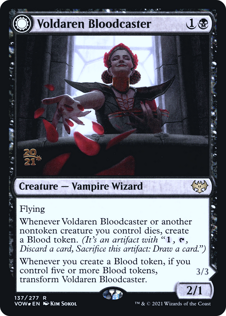 Image of Voldaren Bloodcaster // Bloodbat Summoner [Innistrad: Crimson Vow Prerelease Promos]