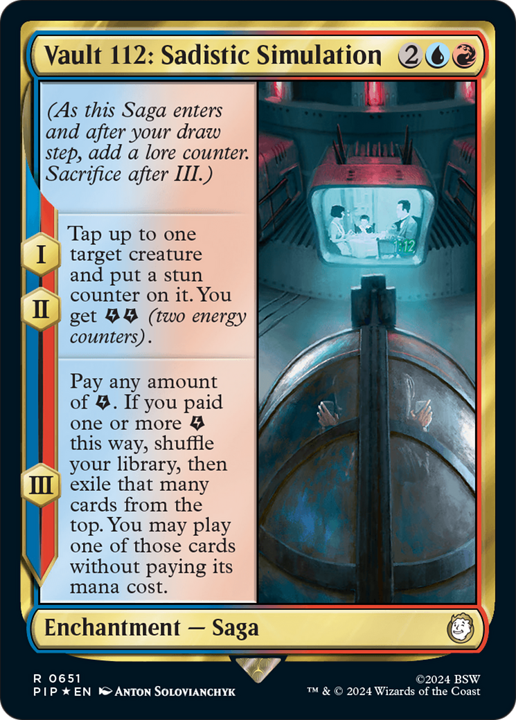 Image of Vault 112: Sadistic Simulation (Surge Foil) [Fallout]