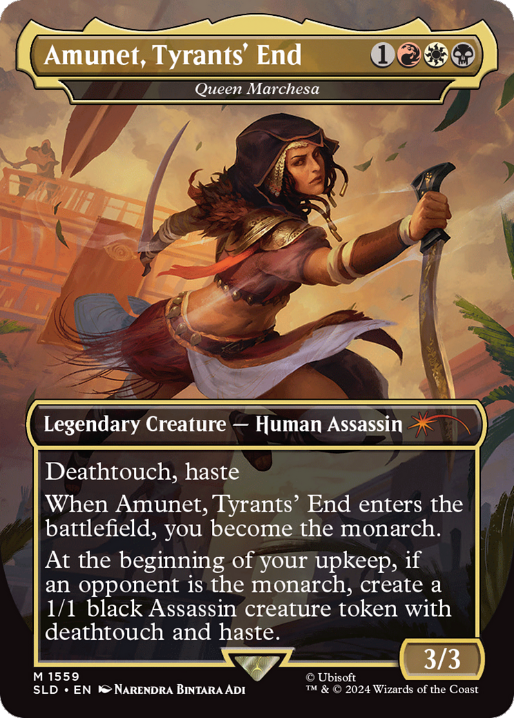 Image of Amunet, Tyrants' End - Queen Marchesa (SLD-1559) - Secret Lair Drop / Amunet, Tyrants' End (Borderless) Foil