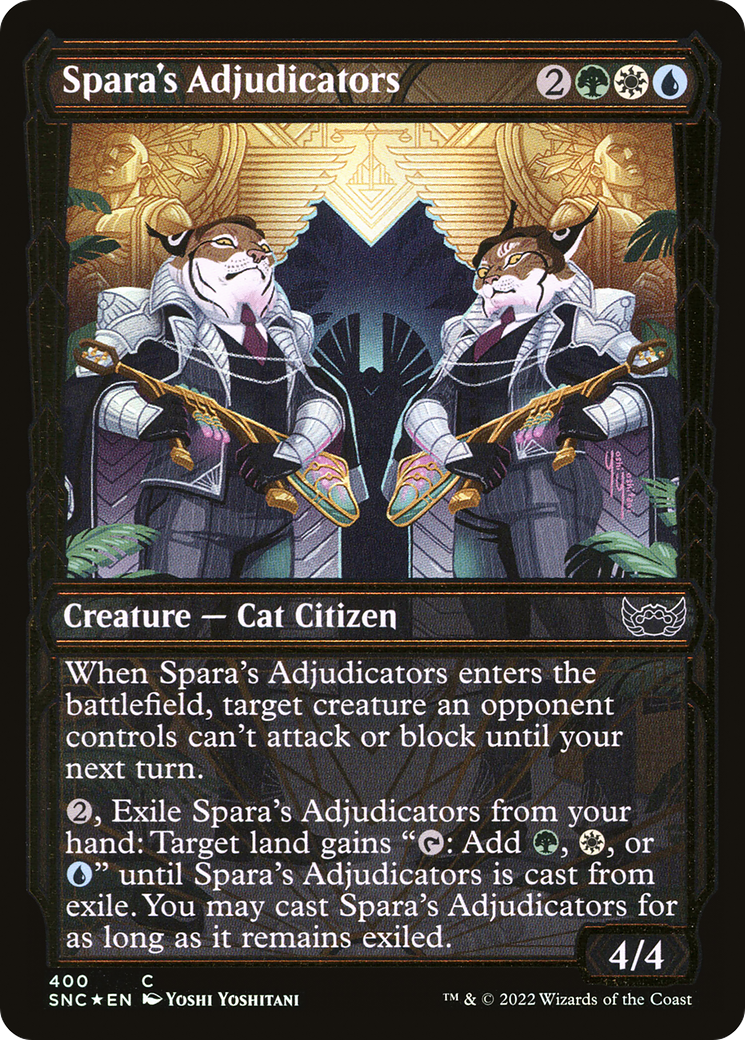 Image of Spara's Adjudicators (Showcase Golden Age Gilded Foil) [Streets of New Capenna]